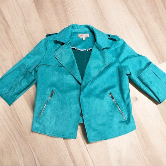 Philosophy Jackets & Blazers - Philosophy Aqua Faux Suede Jacket